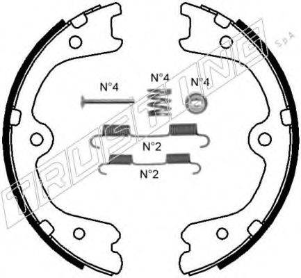 TRUSTING 067200K Комплект гальмівних колодок, стоянкова гальмівна система