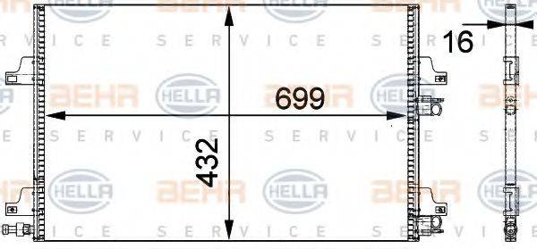 HELLA 8FC351301631 Конденсатор, кондиціонер