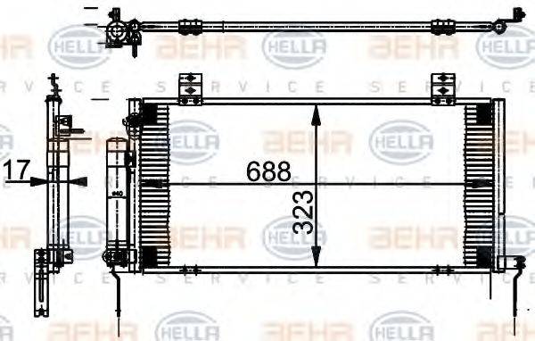 HELLA 8FC351301781 Конденсатор, кондиціонер