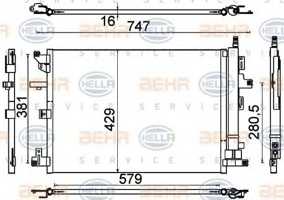 HELLA 8FC351310601 Конденсатор, кондиціонер