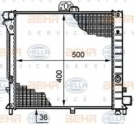 HELLA 8MK376708781 Радіатор, охолодження двигуна