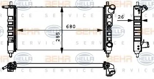 OPEL 90 57 3899 Радіатор, охолодження двигуна