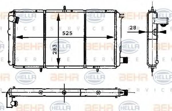 HELLA 8MK376715401 Радіатор, охолодження двигуна