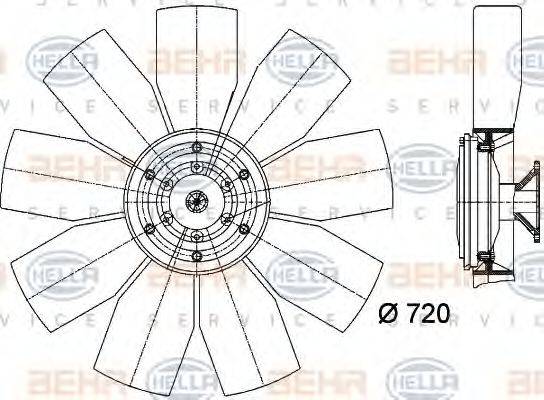 MERCEDES-BENZ A 003 205 07 06 Вентилятор, охолодження двигуна