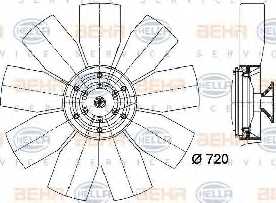 HELLA 8MV376727071 Вентилятор, охолодження двигуна