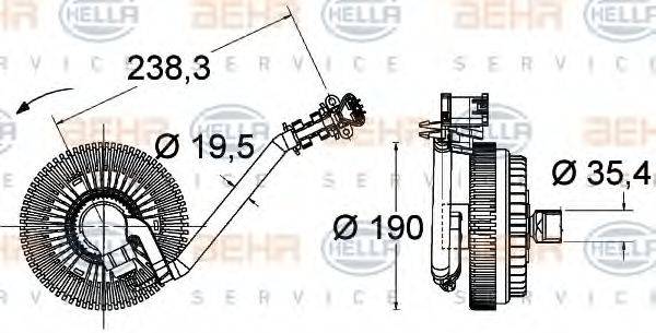 HELLA 8MV376734021 Зчеплення, вентилятор радіатора