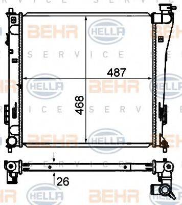 HELLA 8MK376735271 Радіатор, охолодження двигуна