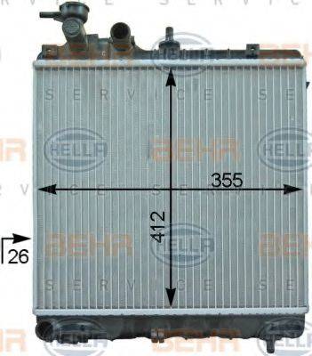 HELLA 8MK376754501 Радіатор, охолодження двигуна