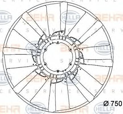 MERCEDES-BENZ A 003 205 42 06 Крильчатка вентилятора, охолодження двигуна