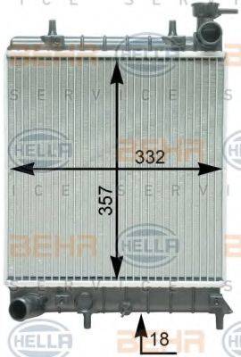 HELLA 8MK376762061 Радіатор, охолодження двигуна