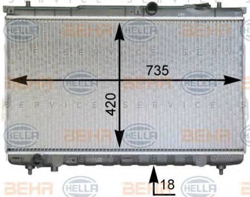 HELLA 8MK376762351 Радіатор, охолодження двигуна