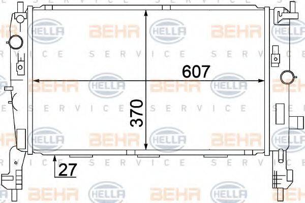 HELLA 8MK376771231 Радіатор, охолодження двигуна