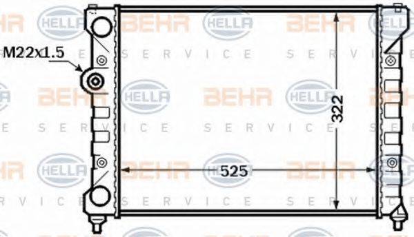 HELLA 8MK376772491 Радіатор, охолодження двигуна