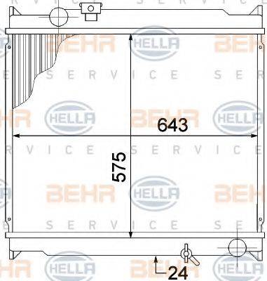 HELLA 8MK376773391 Радіатор, охолодження двигуна