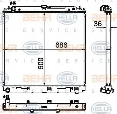 NISSAN 21410EB30A Радіатор, охолодження двигуна