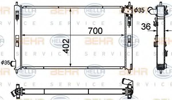 MITSUBISHI 1350A206 Радіатор, охолодження двигуна