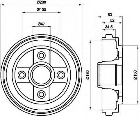 OPEL 9208532 Гальмівний барабан