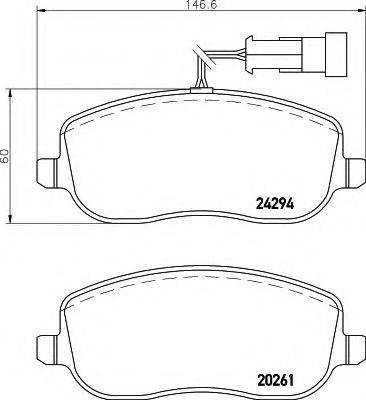 HELLA 8DB355006761 Комплект гальмівних колодок, дискове гальмо