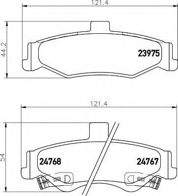 PONTIAC 12519998 Комплект гальмівних колодок, дискове гальмо