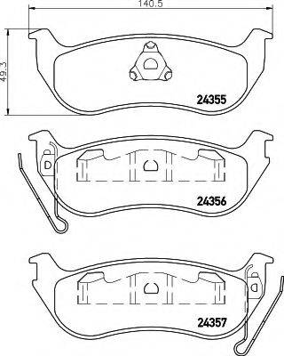 JEEP 05083882AB Комплект гальмівних колодок, дискове гальмо