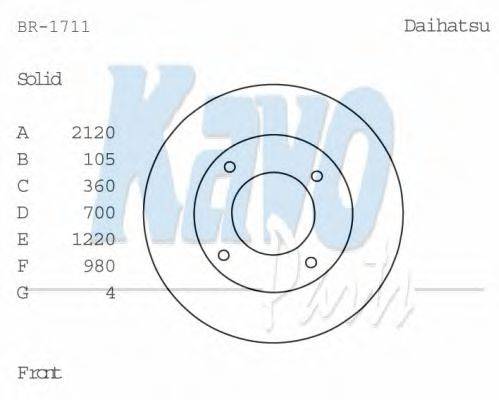 DAIHATSU 4351287515000 гальмівний диск