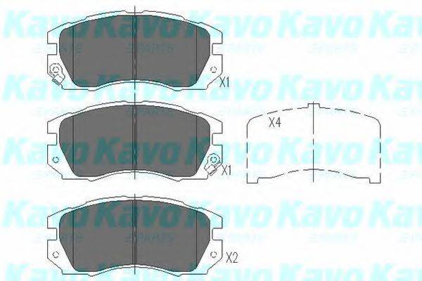 KAVO PARTS KBP8013 Комплект гальмівних колодок, дискове гальмо