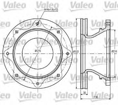 VALEO 187085 гальмівний диск