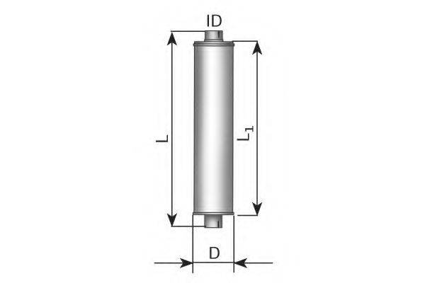 DINEX 87315 Середній глушник вихлопних газів, універсальний