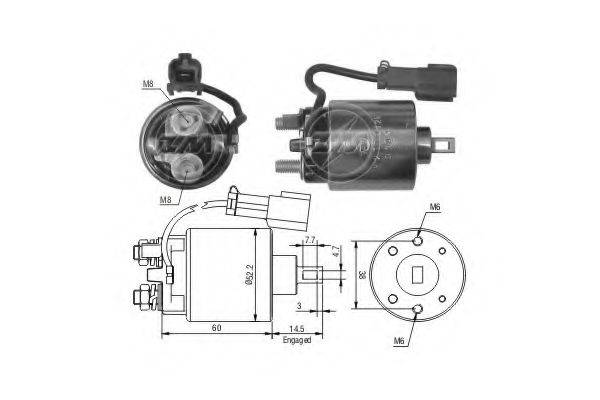 HITACHI 2114T 7306 Тягове реле, стартер