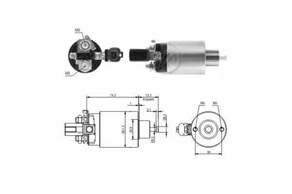 MITSUBISHI M000T60181A Тягове реле, стартер