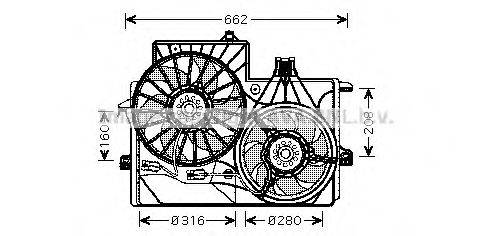 AVA QUALITY COOLING OL7528 Вентилятор, охолодження двигуна