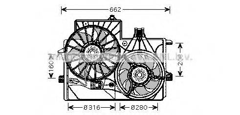 AVA QUALITY COOLING OL7529 Вентилятор, охолодження двигуна