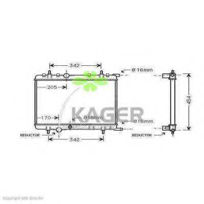 KAGER 313619 Радіатор, охолодження двигуна