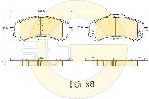 GIRLING 6120443 Комплект гальмівних колодок, дискове гальмо