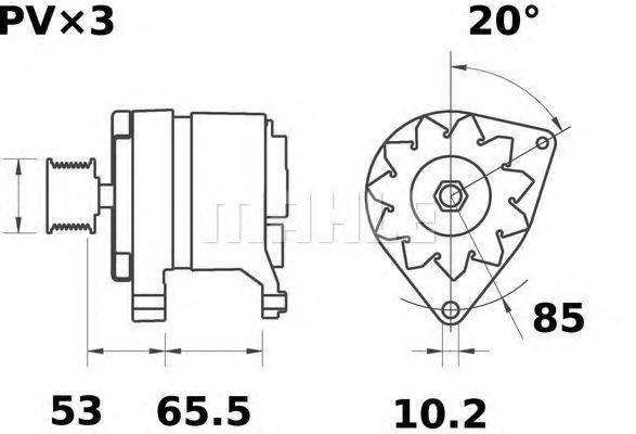 MAHLE ORIGINAL MG155 Генератор