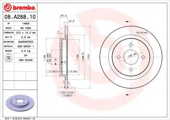 BRECO BS7685 гальмівний диск