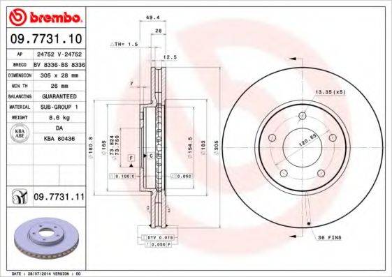 BRECO BS8336 гальмівний диск