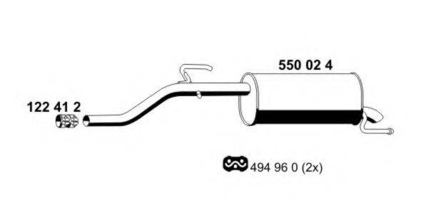 ERNST 550024 Глушник вихлопних газів кінцевий