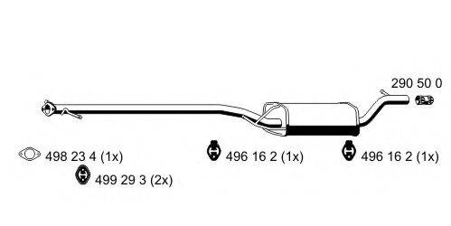 ERNST 341141 Середній глушник вихлопних газів