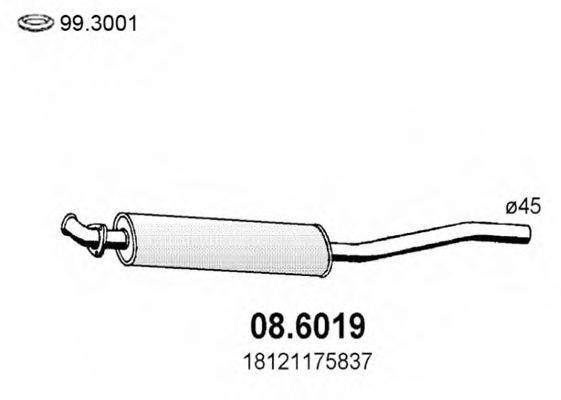 ASSO 086019 Середній глушник вихлопних газів