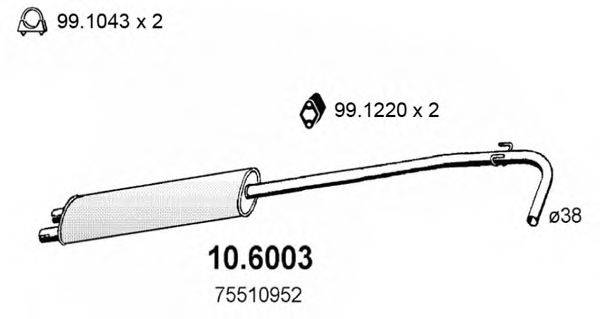 ASSO 106003 Середній глушник вихлопних газів