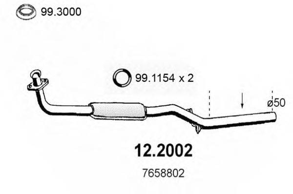 ASSO 122002 Передглушувач вихлопних газів