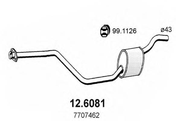 ASSO 126081 Середній глушник вихлопних газів