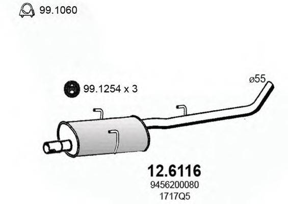 FIAT 94562000080 Середній глушник вихлопних газів