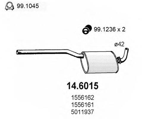 FORD 5011937 Середній глушник вихлопних газів