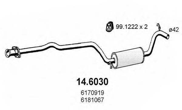 ASSO 146030 Середній глушник вихлопних газів