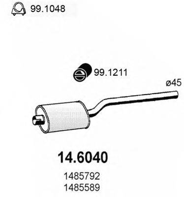 FORD 1485589 Середній глушник вихлопних газів