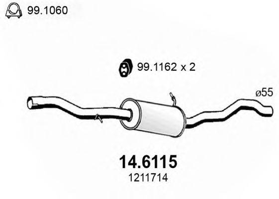 SEAT 1484009 Середній глушник вихлопних газів