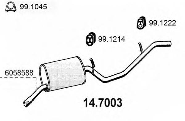 ASSO 147003 Глушник вихлопних газів кінцевий