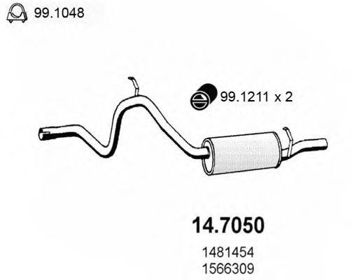 FORD 1566309 Глушник вихлопних газів кінцевий